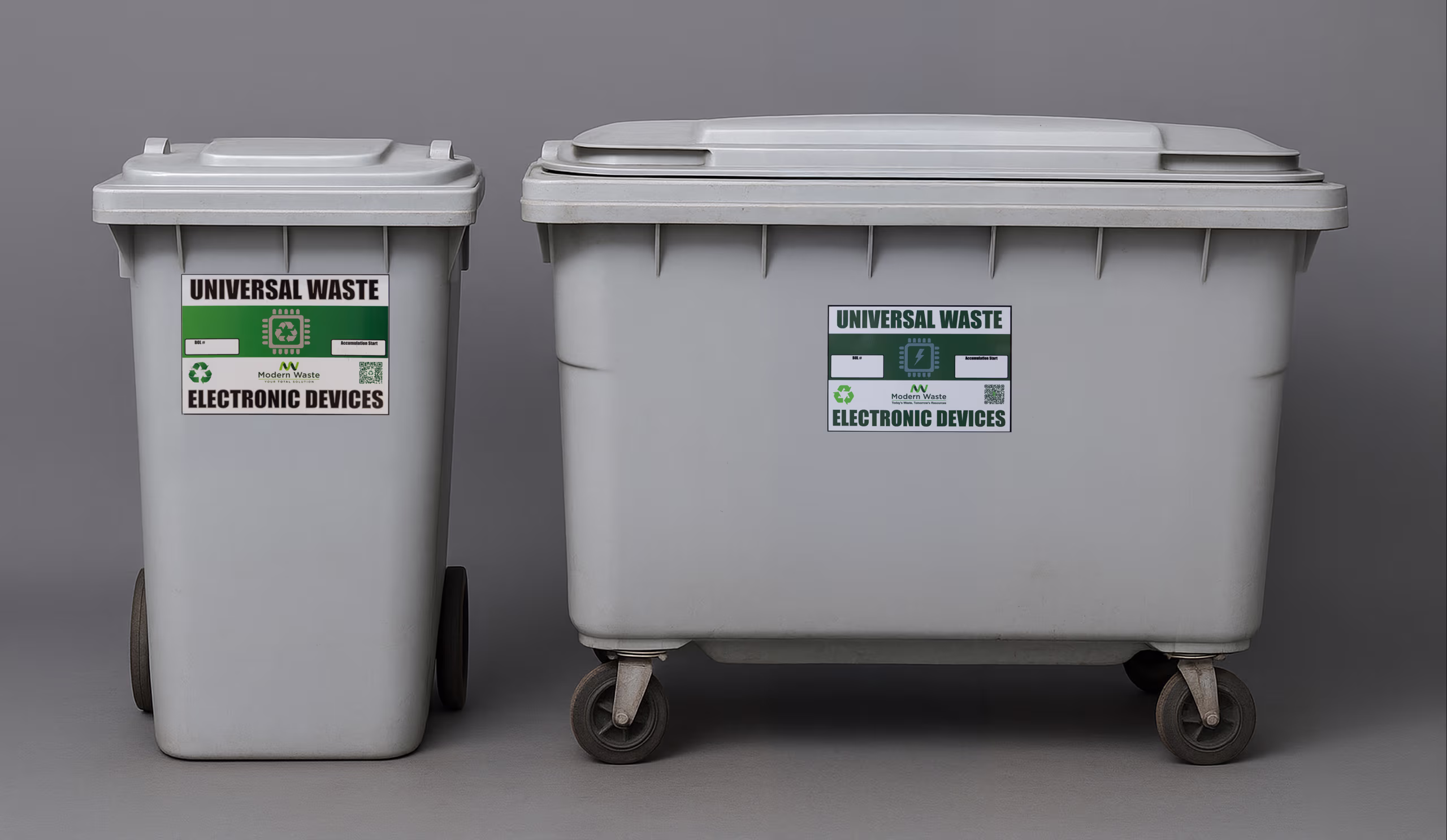 Universal waste electronic recycling bins for businesses