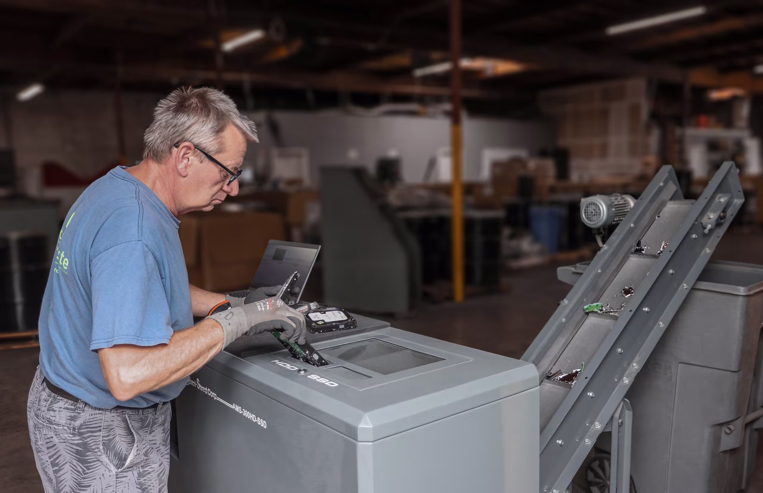 Hard drives prepared for secure destruction