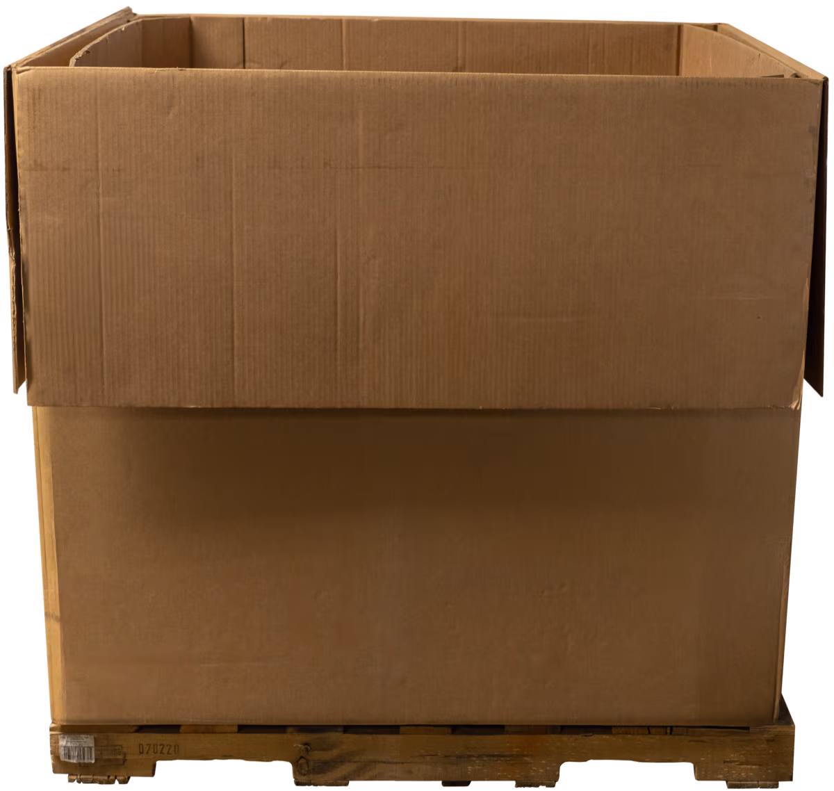 Gaylord cardboard box on a wooden pallet
